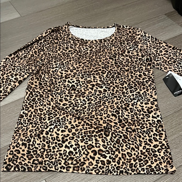 Premise Tops - Premise Brown Leopard Print Blouse